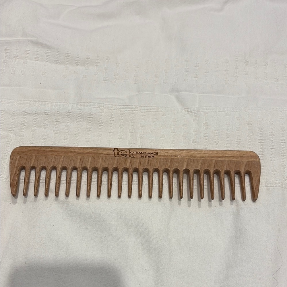 Tek Wooden Hair Comb -Hand made in Italy. New